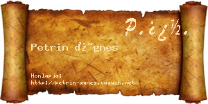 Petrin Ágnes névjegykártya