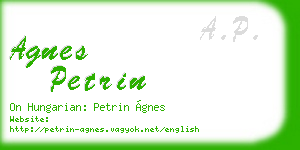 agnes petrin business card
