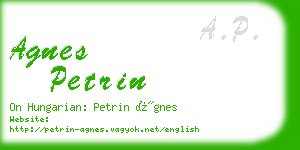 agnes petrin business card